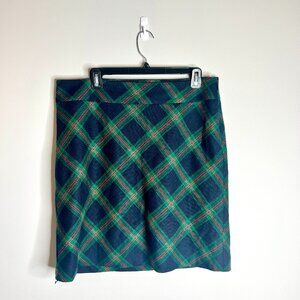 Talbots Tartan Wool Blend Tartan Festive Plaid Lined A-Line Party Skirt Sz 12